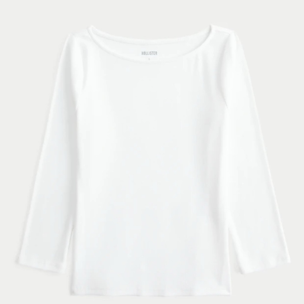 Hollister 3/4 Sleeve Slash-Neck Baby Tee size XS